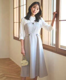 Feroux 【洗える】シャツドッキング ワンピース