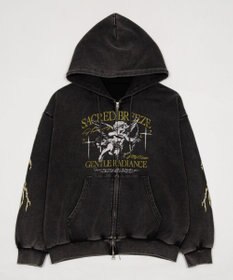 WEGO 【ユニセックス着用ITEM】ブリーチグラフィックZIPパーカー