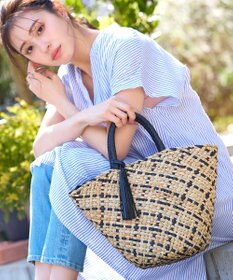 Tiaclasse シーグラスチェックバッグ