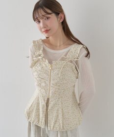 earth music&ecology フラワーペプラムビスチェ