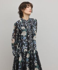 GRACE CONTINENTAL フラワープリントティアードワンピース