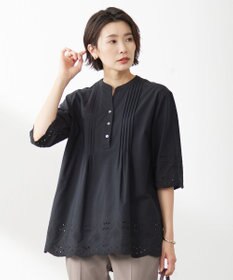 J.PRESS LADIES S 【洗える】 セルロース刺繍 ブラウス