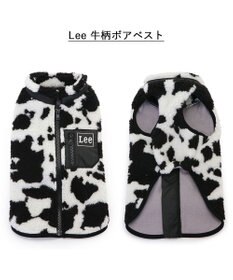 PET PARADISE Lee 背開き ボア ベスト 牛柄  《ブラック》 中型犬 大型犬