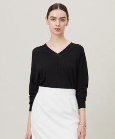 ICB L 【洗える】シンセティックハイゲージ Vネックニット