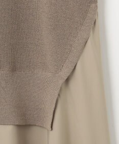 自由区 L 【カタログ掲載・洗える】ハイツイストコットンアセテート異素材コンビ ワンピース