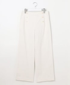 J.PRESS LADIES 【洗える・接触冷感・UVケア・吸水速乾・防透け】麻シェルドライ ワイドストレート マリン パンツ