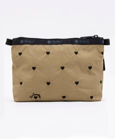 LeSportsac COSMETIC CLUTCH/モカブラックハートエンブロイダリー