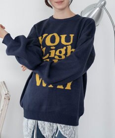 WEGO 【洗える】グラフィックニットBIGプルオーバー