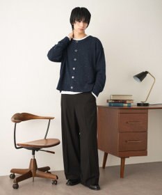 WEGO ネップクルーネックカーディガン