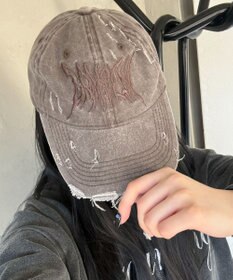 WEGO トライバルロゴダメージピグメントキャップ