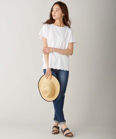 J.PRESS LADIES L 【UVケア・接触冷感】コンパクトコットンスムース 裾刺繍 カットソー