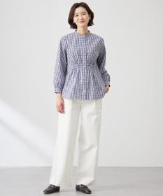 J.PRESS LADIES 【洗える】20チノストレッチ ワイドパンツ