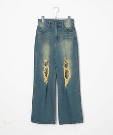 WEGO ヴィンテージウォッシュダメージデニムパンツ