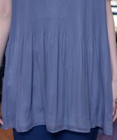 Tiaclasse 【洗える】マジョリカプリーツシフォンチュニックブラウス