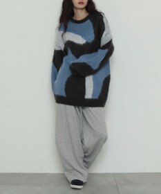 WEGO 【2025年秋冬新作】シャギーパターンニットBIGプルオーバー