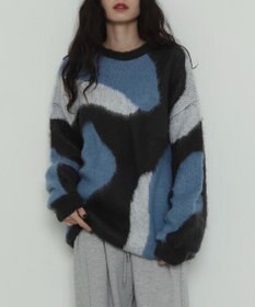 WEGO 【2025年秋冬新作】シャギーパターンニットBIGプルオーバー