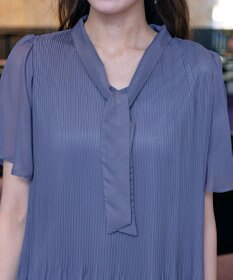 Tiaclasse 【洗える】マジョリカプリーツシフォンチュニックブラウス