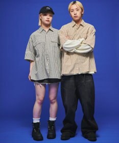 WEGO 【ユニセックス着用ITEM】ミニマムチェックロゴシャツ（SS）