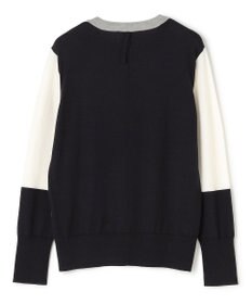 BEIGE， CHLOR / ウールシルク配色クルーネックニット