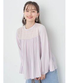 earth music&ecology レースプリーツブラウス