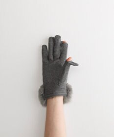 ORuKuBET リングビジューエコファー ジャージグローブ(WOMEN)【タッチパネル対応】