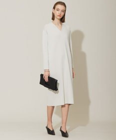 ICB L 【洗える】 シンセティックフルニードル Vネックワンピース