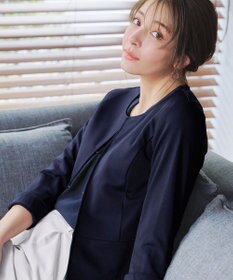 Tiaclasse 【新色追加・洗える】ノーカラーカットソージャケット