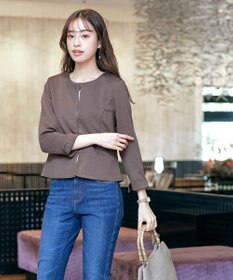 Tiaclasse 【新色追加・洗える】ノーカラーカットソージャケット