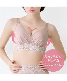 BRADELIS New York 【BRADELIS NewYork peace】綿混ハイブリッド・デイリーハートカップブラ24 バストを脇からしっかり包みホールドするノンワイヤー補正ブラ