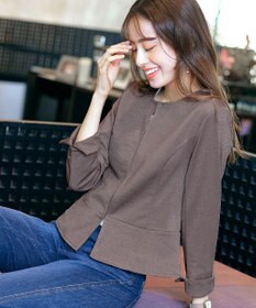 Tiaclasse 【新色追加・洗える】ノーカラーカットソージャケット