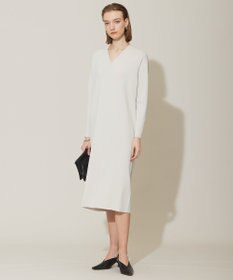 ICB L 【洗える】 シンセティックフルニードル Vネックワンピース