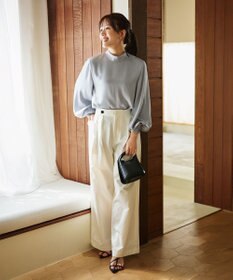 #Newans 【ストレッチ】〈花乃まりあさんコラボ〉ハイネックブラウス