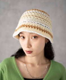 WEGO クロシェ編みボーダーハット