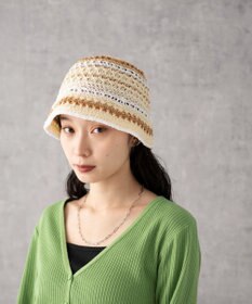 WEGO クロシェ編みボーダーハット