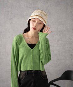 WEGO クロシェ編みボーダーハット