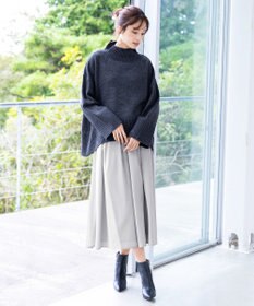 Tiaclasse L 【洗える】モックネックポインテルニットトップス