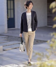 J.PRESS LADIES L 【セットアップ対応・洗える】セルロースリネンストレッチ テーパード パンツ