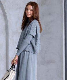 Tiaclasse 【2点セット】ケーブルトップス＆ニットワンピースセット