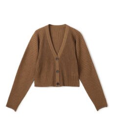 uncrave シアーストライプニット ドルマンカーディガン キャメル