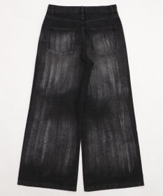 WEGO シルバープリントバギーフレアデニム