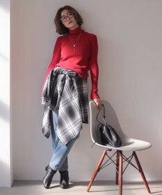 WEGO 【2025年秋冬新作】リブタートルニット