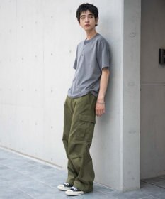 WEGO 【ユニセックス着用ITEM/MLサイズ展開】リラックスフィットヘンリーネックT（SS）