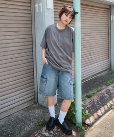 WEGO 【ユニセックス着用ITEM/MLサイズ展開】リラックスフィットヘンリーネックT（SS）