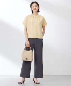 J.PRESS LADIES 【洗える・接触冷感】プレーティングジャージー バンドカラー カットソー