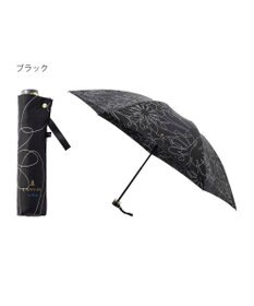 MOONBAT 【新色追加】ランバン オン ブルー 折りたたみ傘 フラワー柄サテンジャガードプリント 簡単開閉