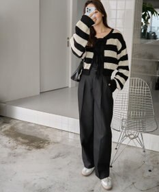 WEGO 【2024年秋冬新色カラー追加★】リボン2WAYカーデ