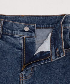 WEGO 【SMサイズ展開/伸びる】カットアウトリボンストレッチフレアデニムパンツ