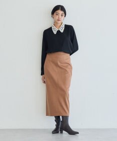 YECCA VECCA レザーライクナロースカート
