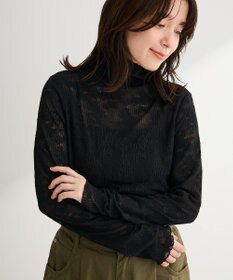 Green Parks プリーツレースハイネックプルオーバー