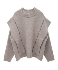 CRAFT STANDARD BOUTIQUE 洗える/ハンドステッチデザインニットプルオーバー